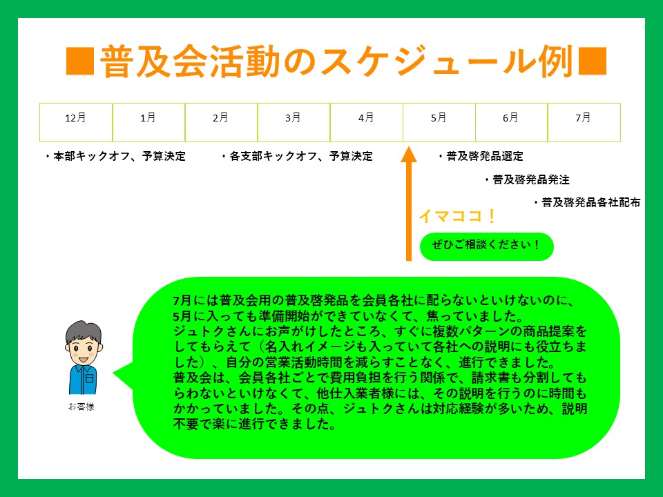普及会活動のスケジュール例